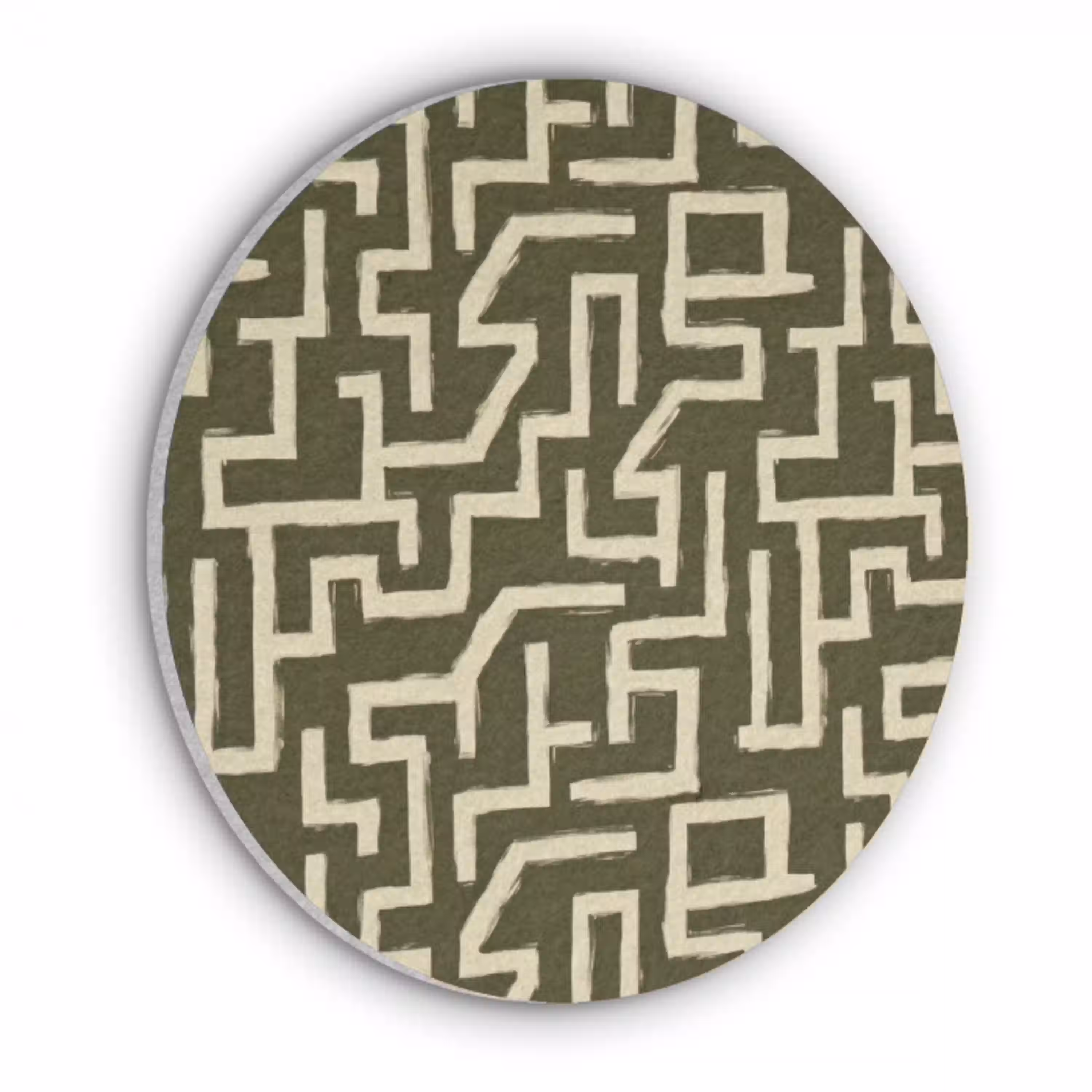 Abstract - Lijnen - Groen Akoestische PET Vilt - Rond klein 838 -3d