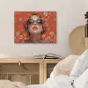 Vrouw - Kleurrijk - Dierenprint - Bloemen PET vilt klein -sfeer3