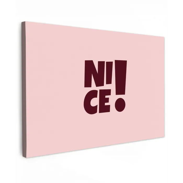 Nice - Uitroepteken - Roze canvas 2cm klein -z3d