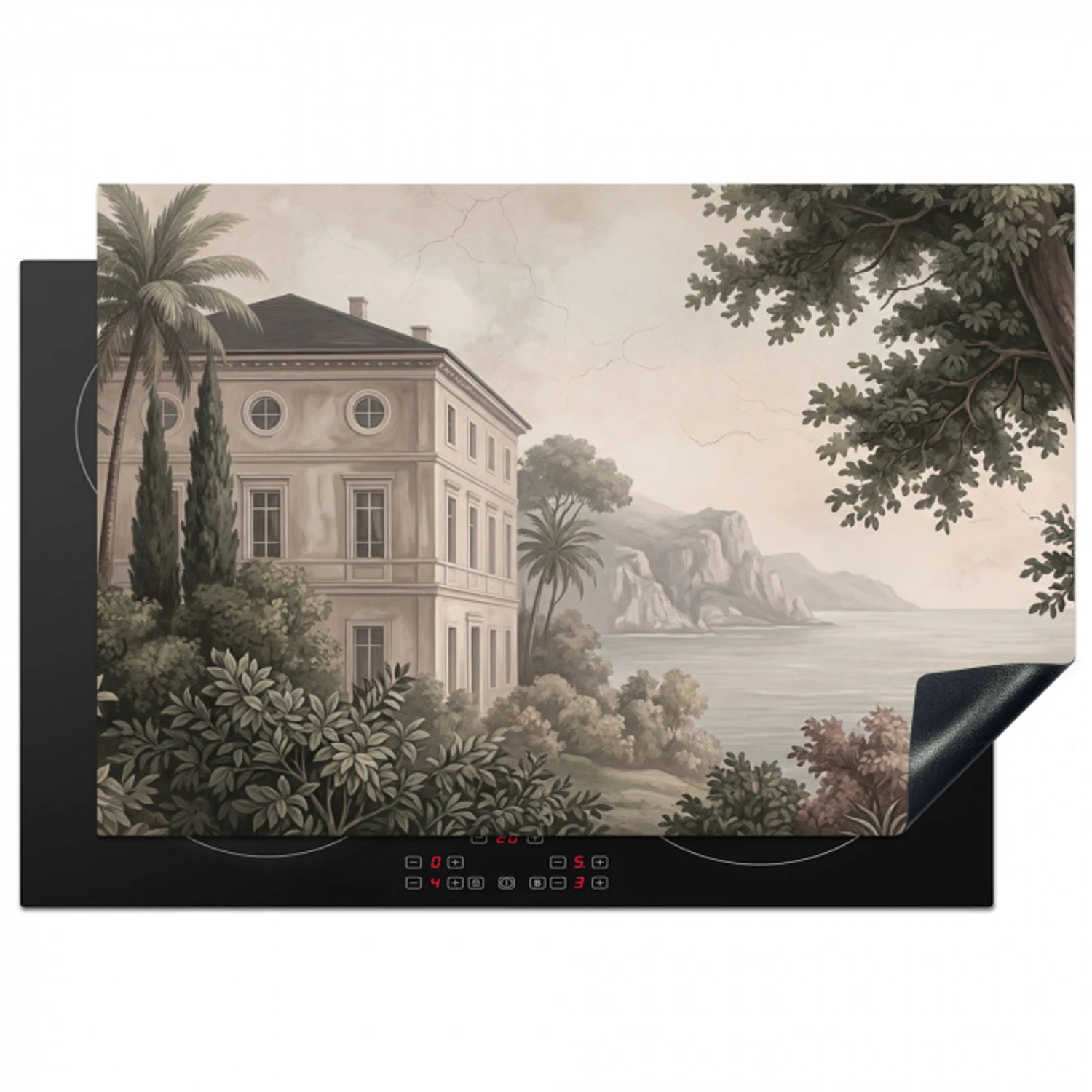 Zee - Villa - Beige Inductie beschermer vinyl 3mm klein -3d