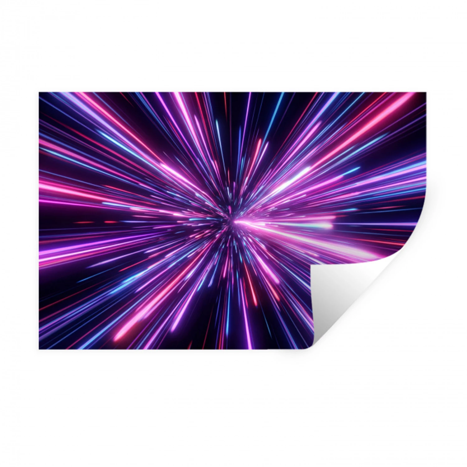 Lichtsnelheid - Ruimte - Roze - Paars Muursticker klein -3d