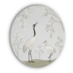Minimalistisch - Kraanvogels - Blauw Akoestische PET Vilt - Rond klein -3d