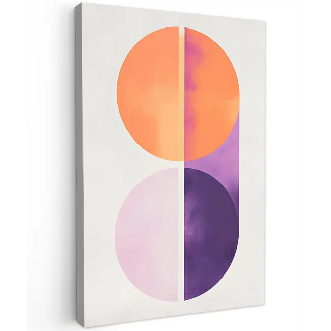 Cirkels - Abstract - Paars Tuinposter op houten frame 2 cm dik klein -3d