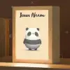 Panda - Beige - Minimalistisch Light Box met kabel (Kinderlampje) klein -zzz_3d_website