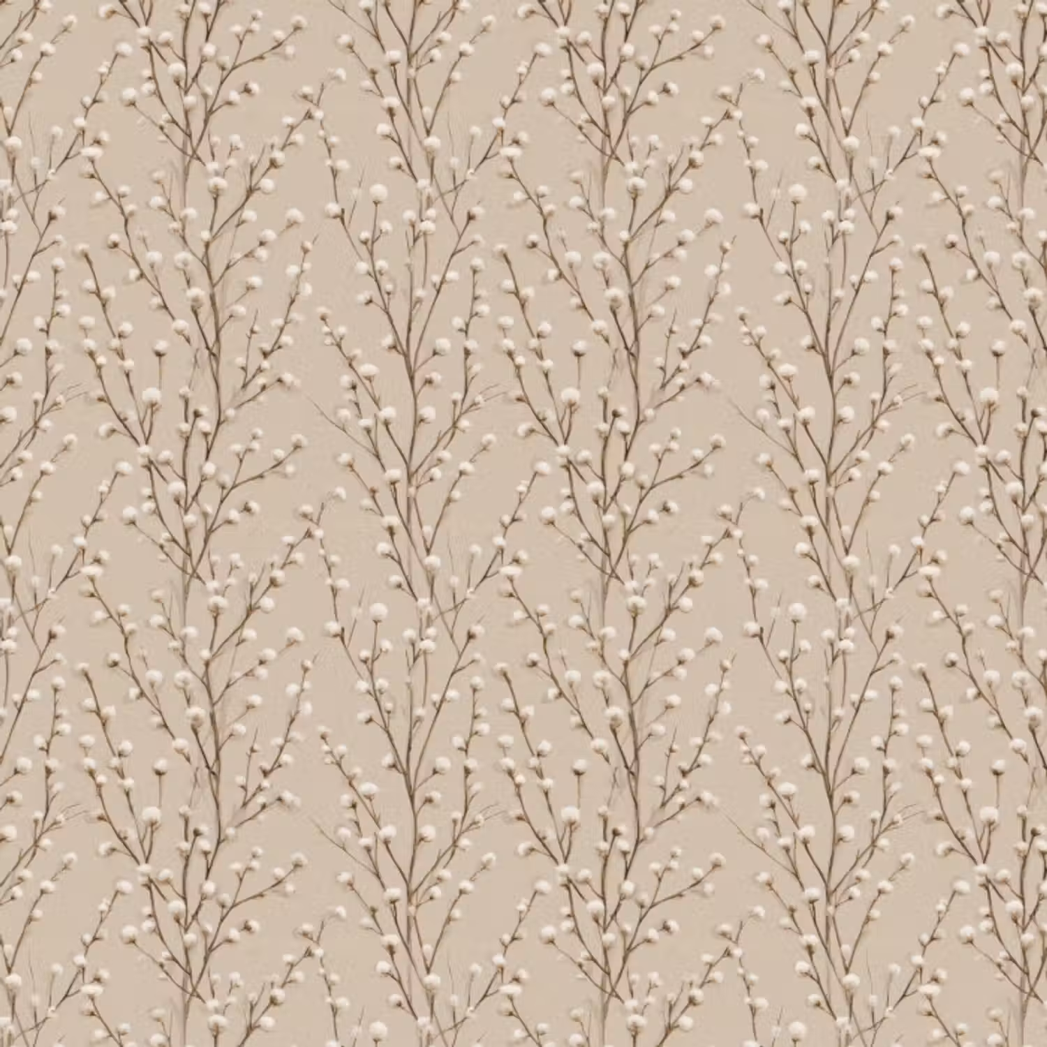 Behang - Katoen - Natuur - Taupe