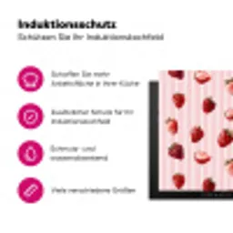 Strepen - Aardbei - Roze Inductie beschermer vinyl 3mm klein 276 -zzzzzzz-lf-ups