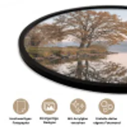 Bomen - Reflectie - Water - Zonsopgang - Serene Fotolijst rond zonder passe partout klein -closeup_DE