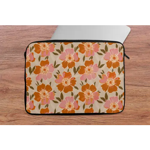 Bloemen - Motief - Retro laptophoes neopreen klein 279 -tafel