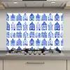 Patroon - Huizen - Blauw keuken achterwand spatscherm klein 900 -3d_website