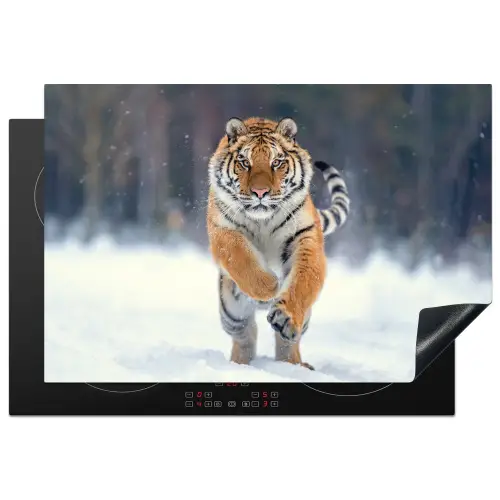 Tijger - Landschap - Sneeuw - Winter - Dieren Inductie beschermer vinyl 3mm klein -3d