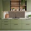 Bruin - Ruitpatroon - Geometrisch keuken achterwand 2 middel 871 -sfeer3