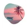 Zee - Boot - Zonsondergang Wandcirkel Organisch Plexiglas middel -3d