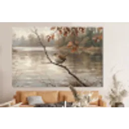 Winterkoninkje - Tak - Rivier - Natuur - Sfeervol forex 5mm xxl -bovenbank