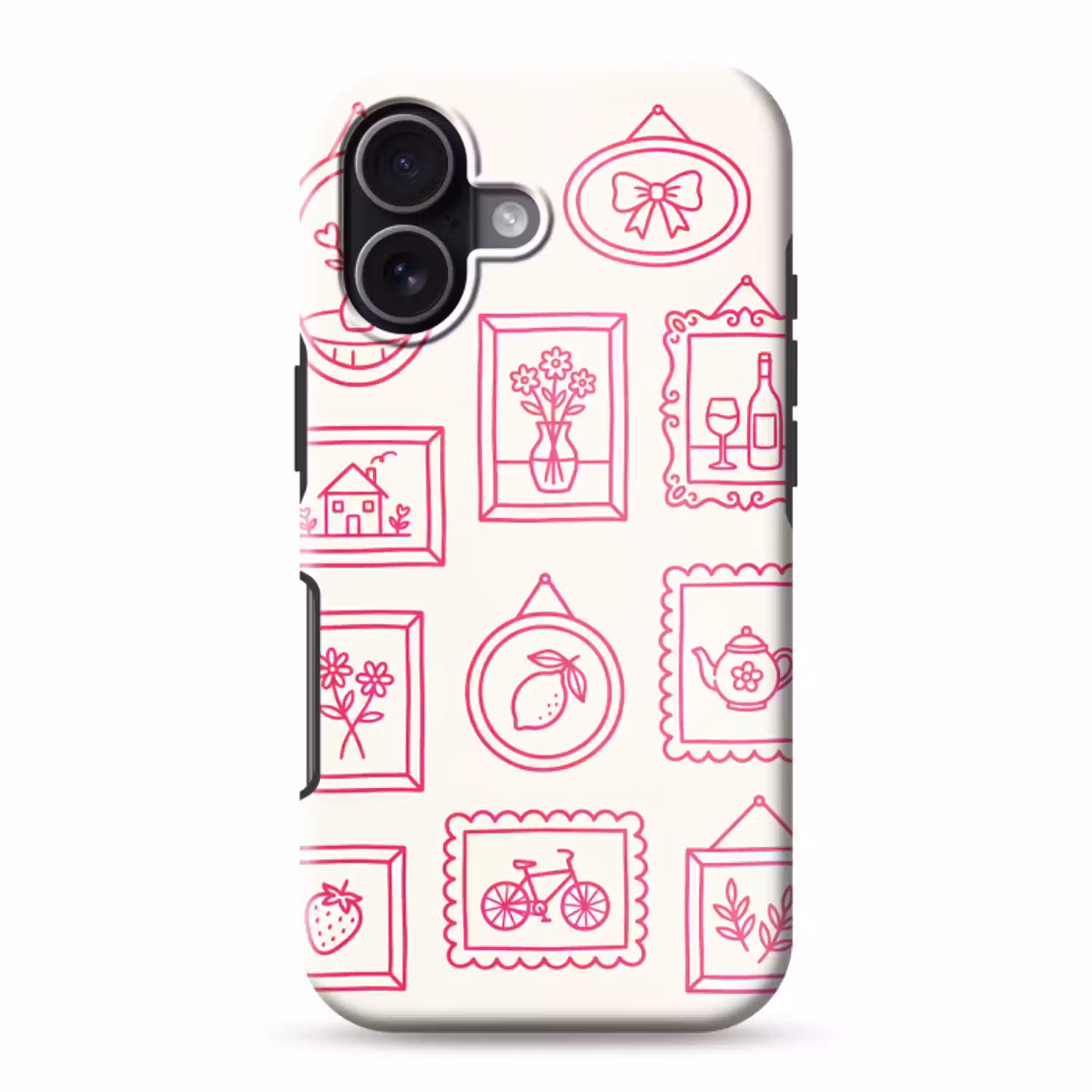 Illustratie - Collectie - Kunst - Minimalistisch - Roze Toughcase MagSafe Apple iPhone 17 klein -3d