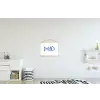 Vis - Minimalistisch - Blauw - Lijn textielposter latten blank klein -kinderkamer
