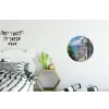 Huizen - Zee - Bomen - Bloemen Wandcirkel aluminium klein -kinderkamer