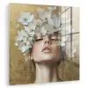 Gezicht - Bloemen - Goud - Abstract plexiglas 5mm klein -zzzproduct_nieuw