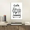 Illustratie - Café - Koffiemachine - Kopjes aluminium wit klein -sfeer1