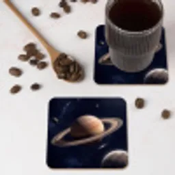 Planeten - Saturnus - Ruimte onderzetter kurk middel -sfeer2