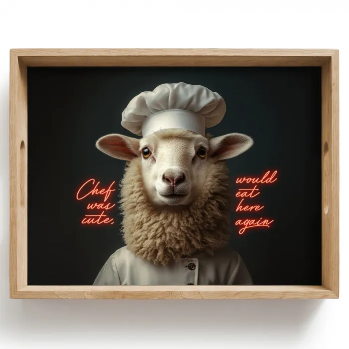 Schaap - Kokskleding - Neon - Quote Dienblad Rechthoek middel -z3d_shopping