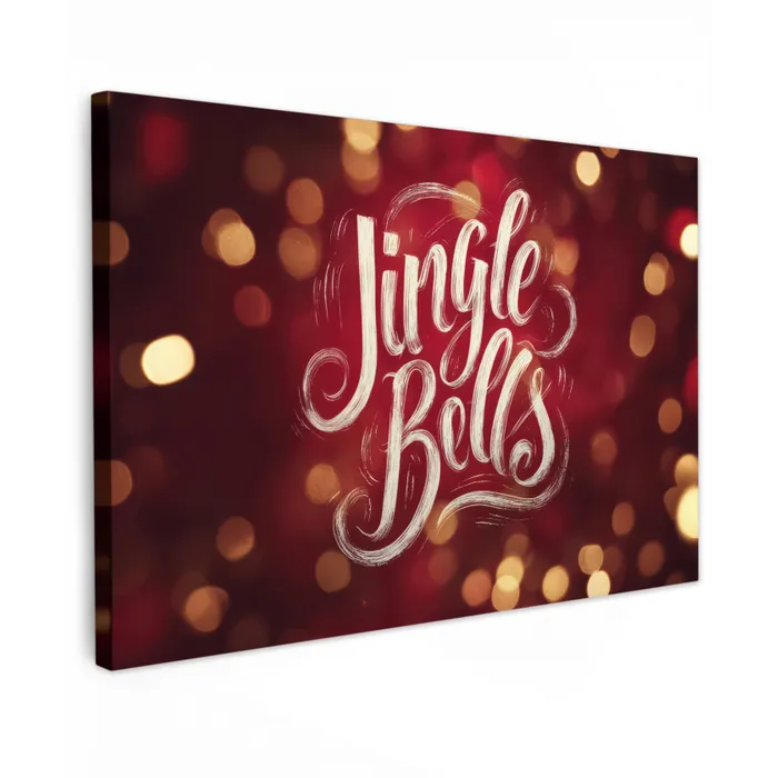 Jingle - Bells - Kerst - Rood canvas 2cm klein -z3d