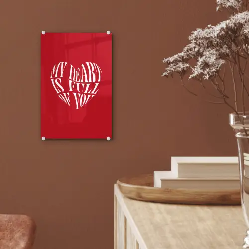Rood - Hart- Tekst - Valentijn plexiglas 5mm klein -sfeer5