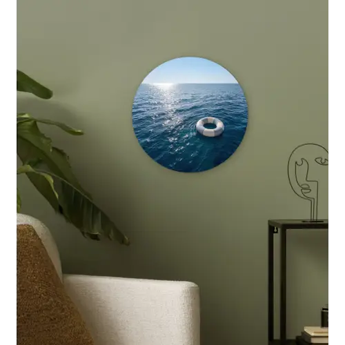 Oceaan - Zwemband - Horizon Wandcirkel kunststof plaat 5mm dik klein -sfeer3