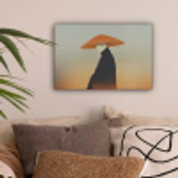 Minimalistisch - Silhouet - Oranje canvas 2cm klein -sfeer1