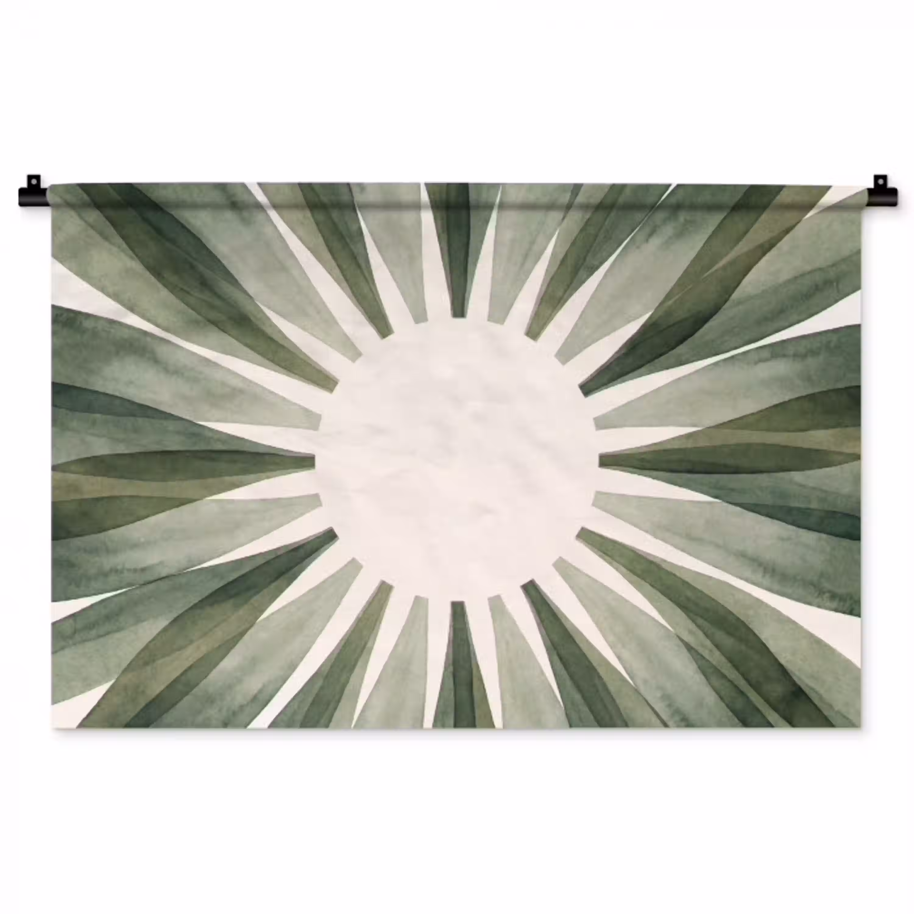 Planten - Abstract - Waterverf - Groen - Natuur Wandkleed katoen middel -zz3d