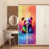 Panda - Dieren - Kleurrijk - Neon deurposter klein -sfeer3