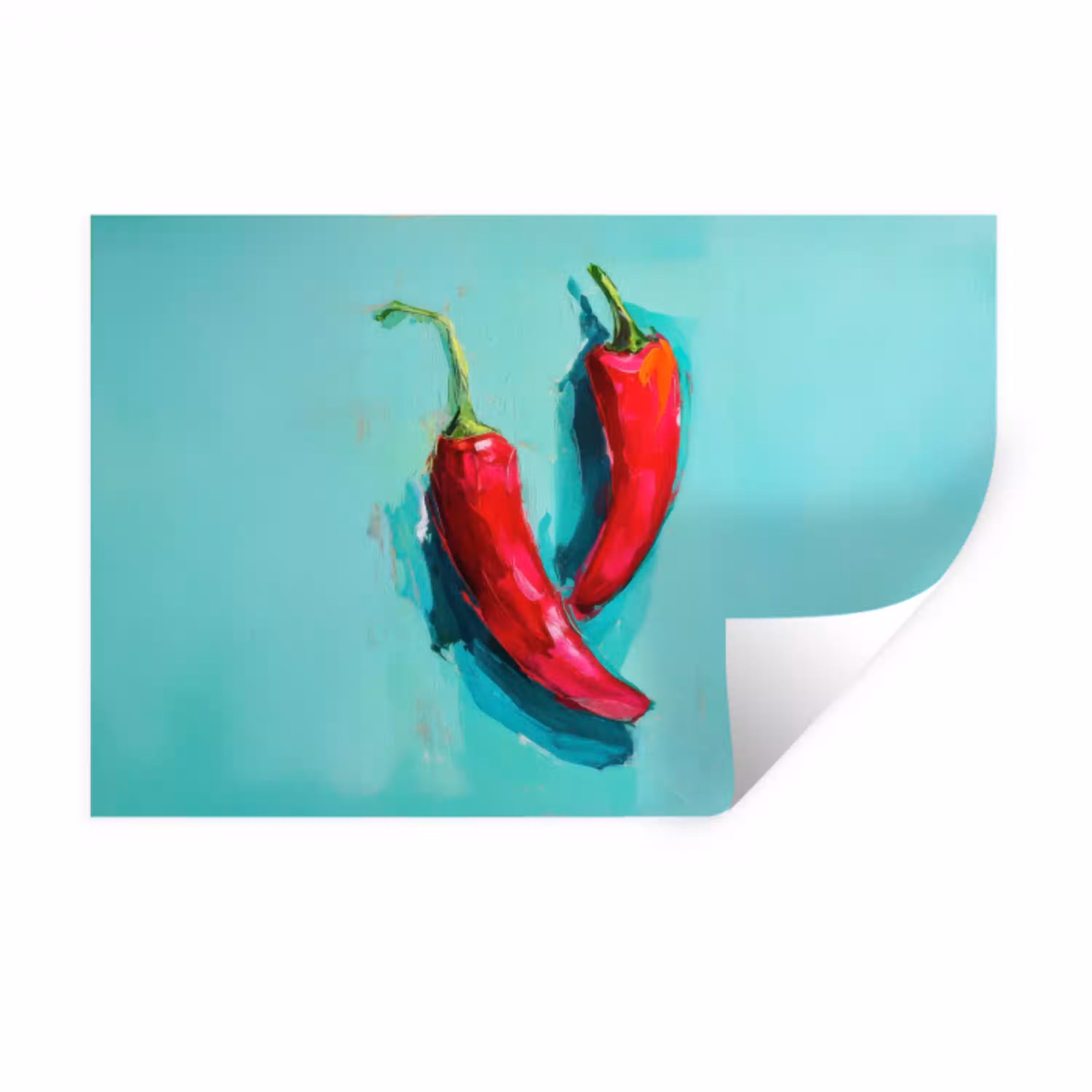Chilipepers - Geverfd - Rood Muursticker klein -3d