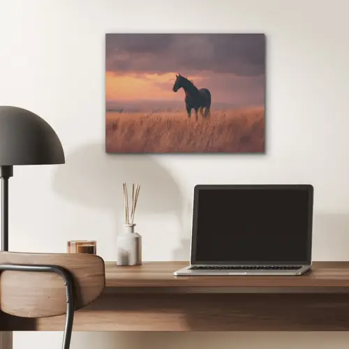 Paard - Wolken - Open veld PET vilt klein -sfeer5