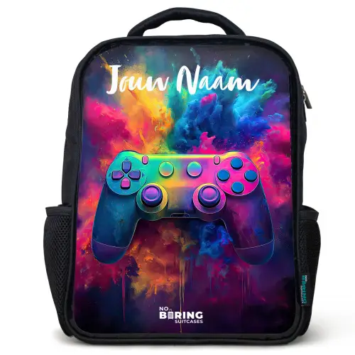 Game - Controller - Kleurrijk - Explosie Rugzak - Zwart middel -3d