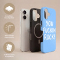 Blauw - Wit - You fuckin rock Toughcase MagSafe Apple iPhone 17 klein -USP_Lagen_DE