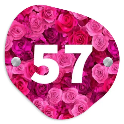 Roze rozen - Traditioneel Naambord Organisch middel -3d