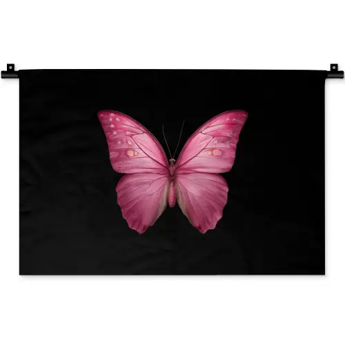 Vlinder - roze - Elegant Wandkleed katoen klein -zz3d