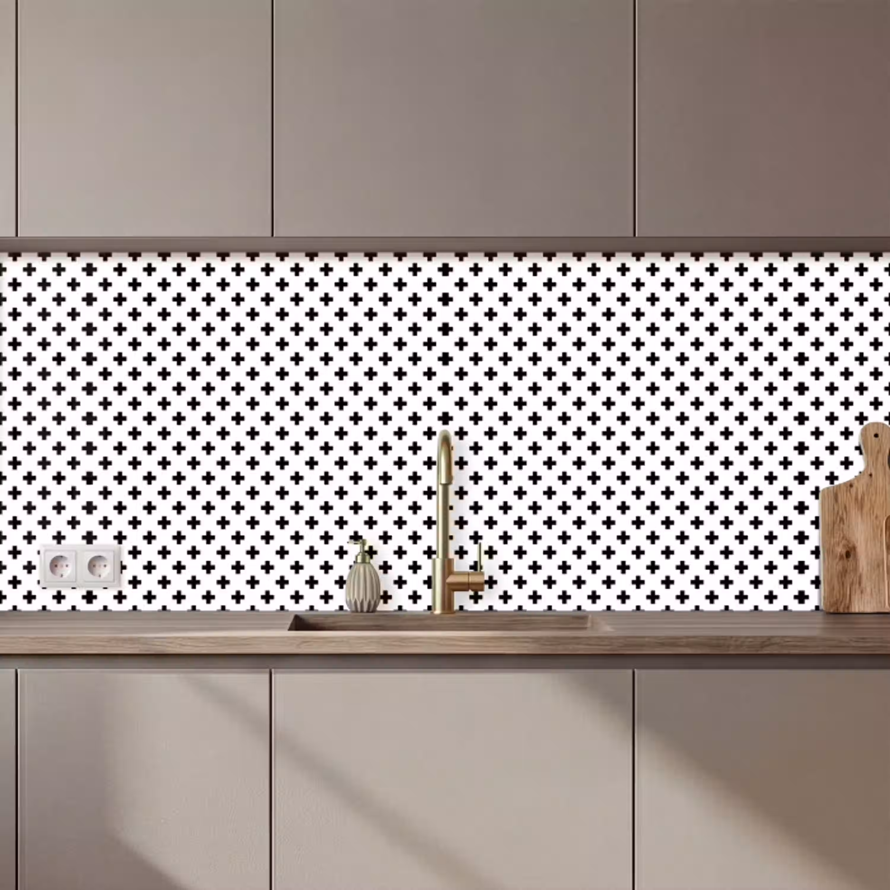Design - Lijn - Patroon - Zwart - Wit keuken achterwand 2 middel 871 zz_3dshopping