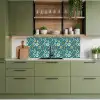 Retro - Bloemen - Patronen - Blauw keuken achterwand 2 middel 871 -sfeer3