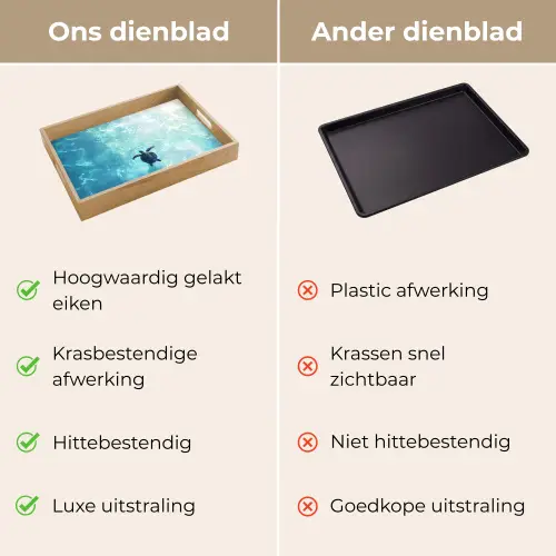 Schildpad - Zee - Blauw - Schittering Dienblad Rechthoek middel -USP_VergelijkingNL