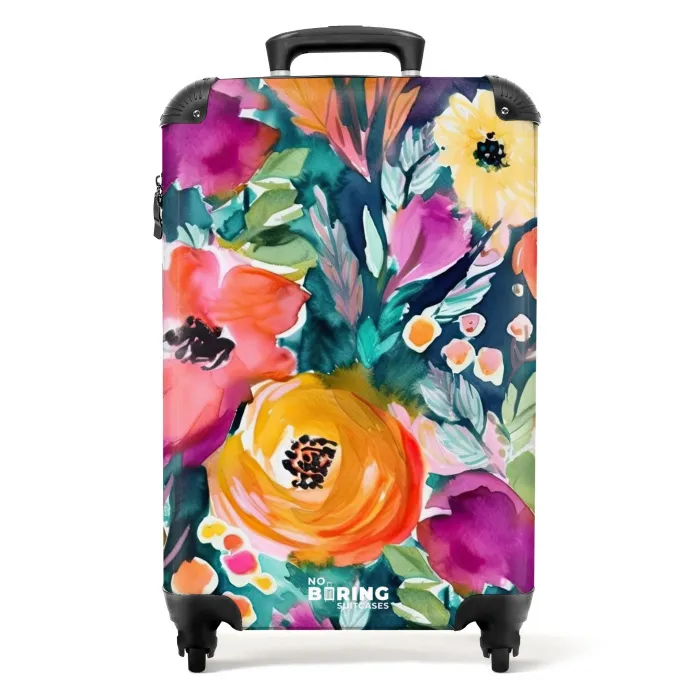 Bloemen - Olieverf - Kunst - Natuur NBS - Handbagage koffer - Unisex middel -productfoto_recht