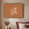 Sinaasappel - Getekend - Bladeren - Bruin Textielframe zwart klein -sfeer1