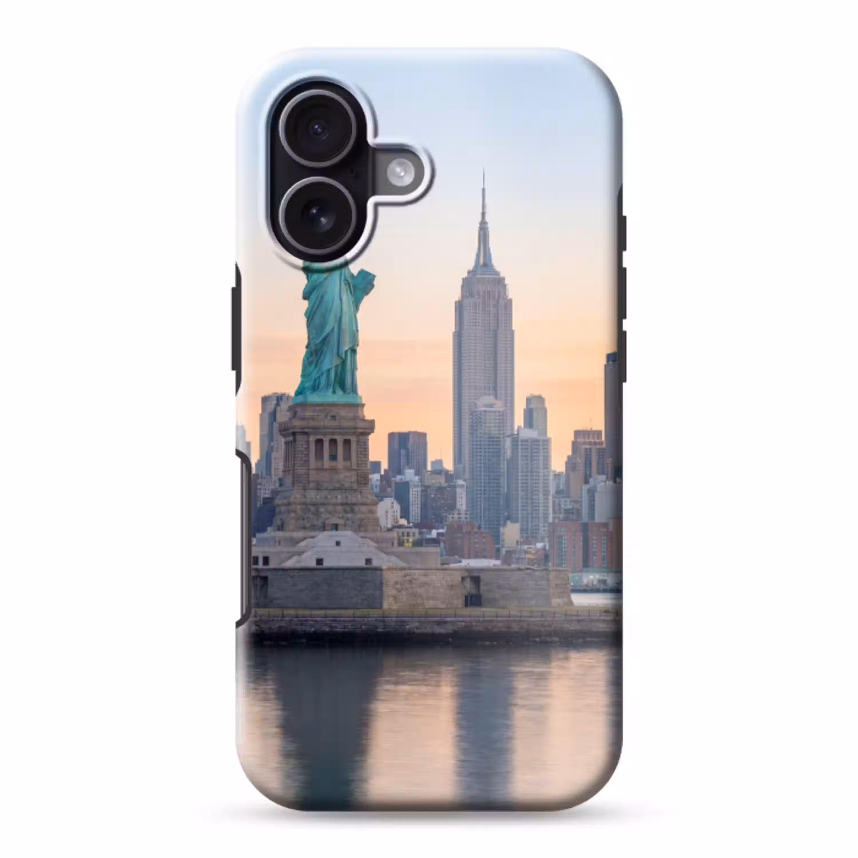 Vrijheidsbeeld - New York - Zonsopgang - Stad - Architectuur Toughcase MagSafe Apple iPhone 17 klein -3d