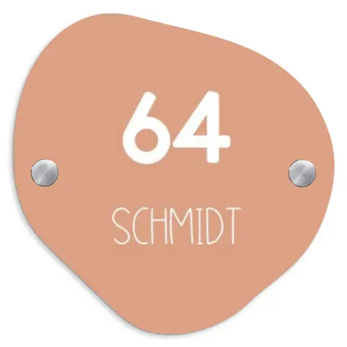 Zalmroze - Modern Naambord Organisch middel -3d