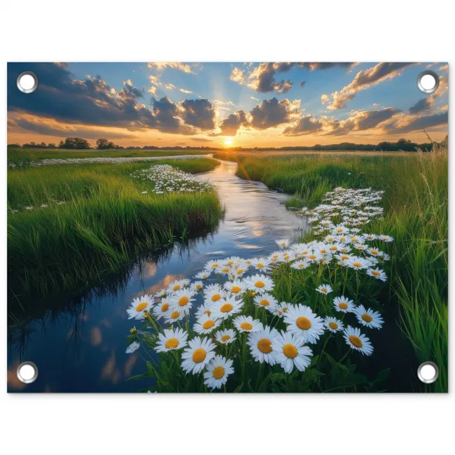 Beekje - Landschap - Margriet tuinposter los doek klein -3d