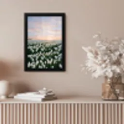Tulpen - Landschap - Wit fotolijst zwart zonder passe partout klein -sfeer5