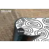 Lijnen - Zwart - Wit - Organisch Placemat vinyl groot 368 -closeup