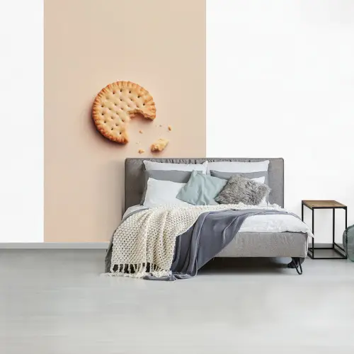 Koekje - Kruimels - beige fotobehang vinyl groot -slaapkamer