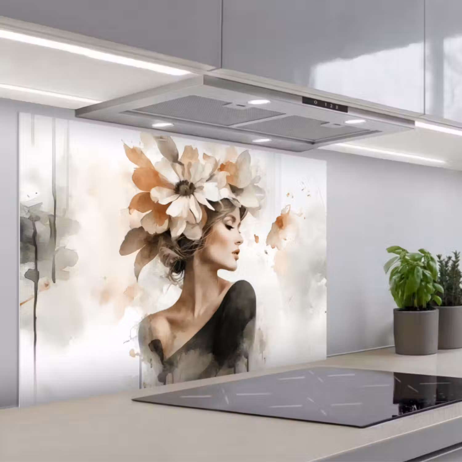 Spatscherm keuken - Bloesem - Portret - Gezicht
