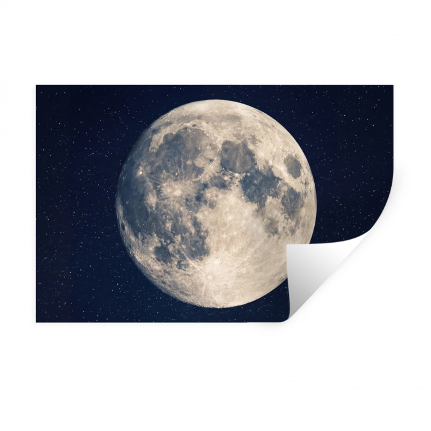 Ruimte - Maan - Kosmos Muursticker klein -3d