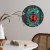 Bloemen - Lieveheersbeestje - Hartje - Rood Wandcirkel behangsticker klein -sfeer3